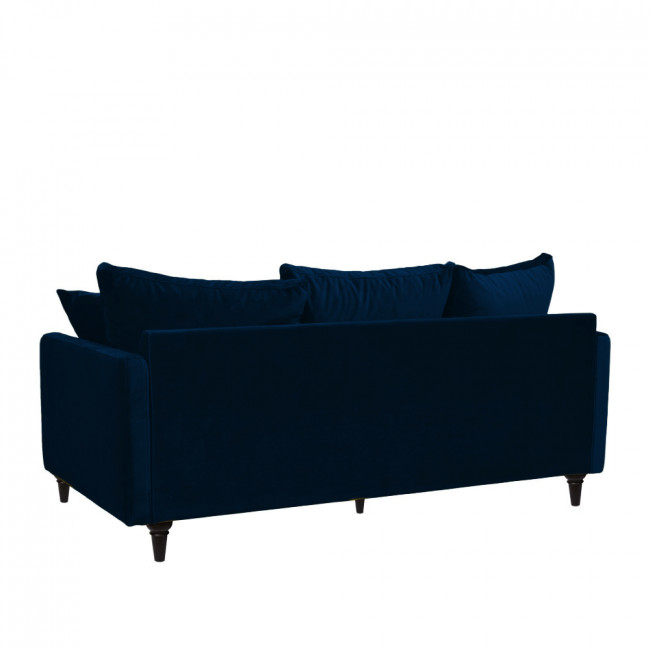 Villabon - Canapé 3 places en velours pieds tournés