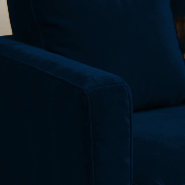 Villabon - Canapé 3 places en velours pieds tournés