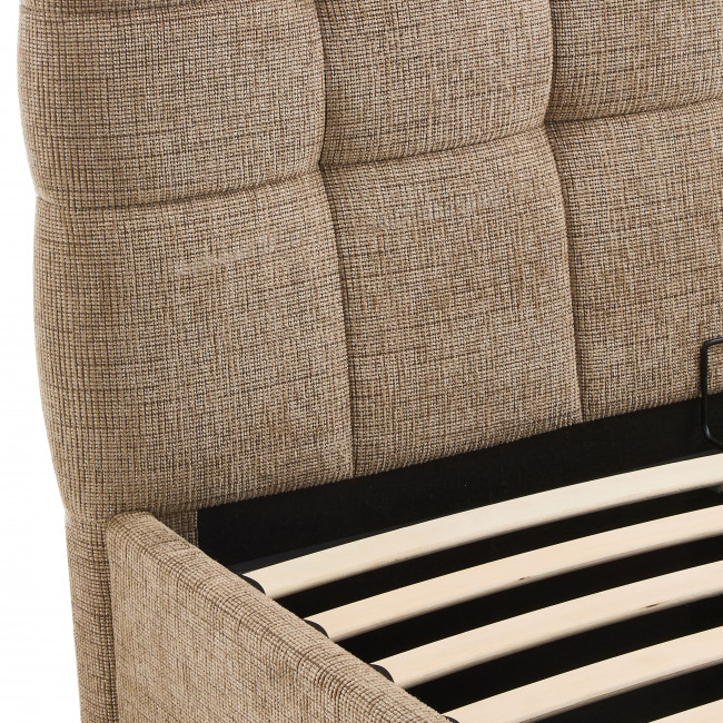 Acara - Lit coffre matelassé en tissu 160x200cm