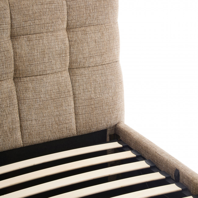 Acara - Lit coffre matelassé en tissu 160x200cm