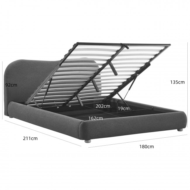 Napo - Lit coffre en tissu 160x200cm