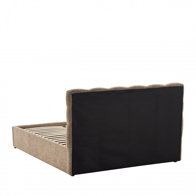 Acara - Lit coffre matelassé en tissu 140x190cm