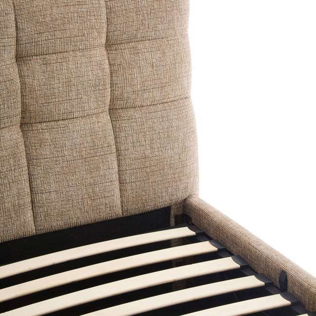 Acara - Lit coffre matelassé en tissu 140x190cm