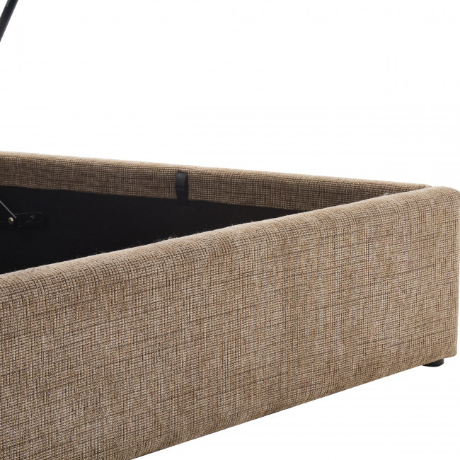 Acara - Lit coffre matelassé en tissu 140x190cm