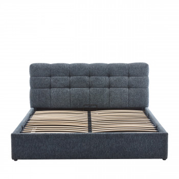 Acara - Lit coffre matelassé en tissu 160x200cm