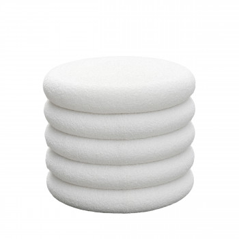 Bubble - Pouf coffre rond en tissu bouclette ø47cm