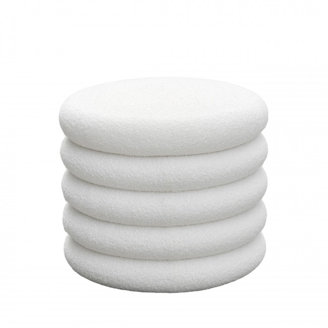 Bubble - Pouf coffre rond en tissu bouclette ø47cm