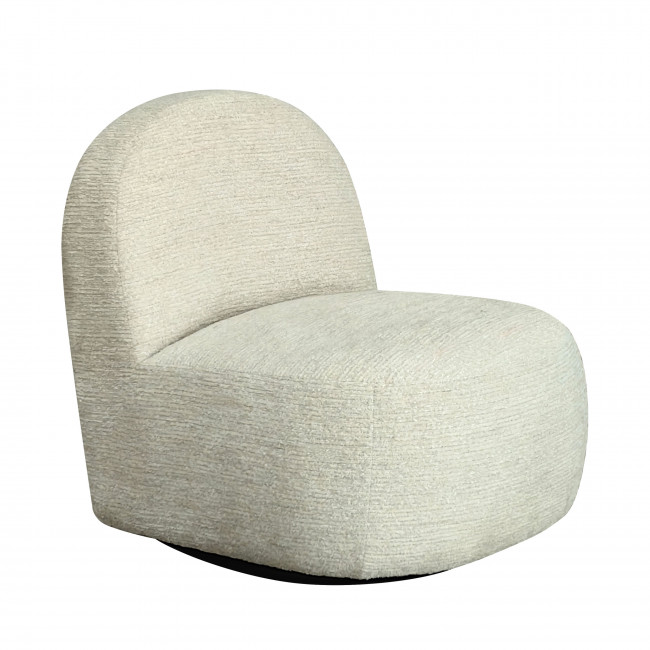 Groovy - Fauteuil pivotant en tissu chenille côtelé
