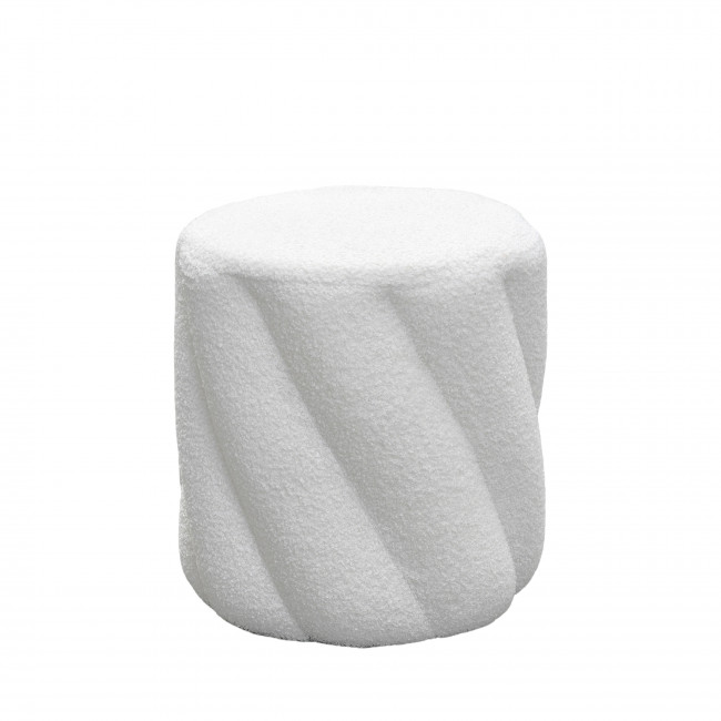 Mallow - Pouf rond en tissu bouclette ø37cm