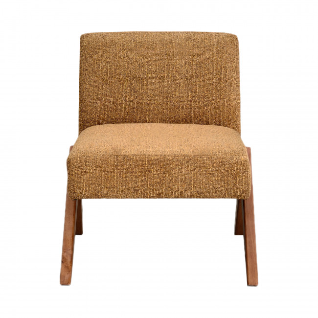 Vinto - Fauteuil en tissu pieds bois