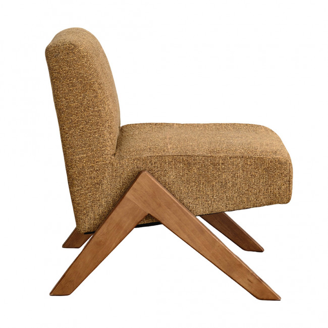 Vinto - Fauteuil en tissu pieds bois