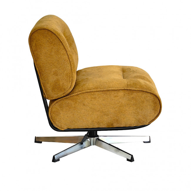 Simon - Fauteuil pivotant en tissu chenille pied étoile