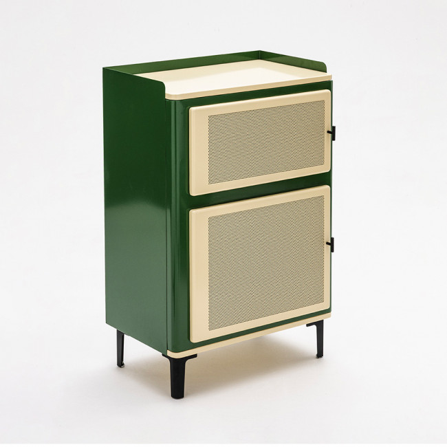 Vintagio - Petit meuble de rangement 2 portes en métal H94cm