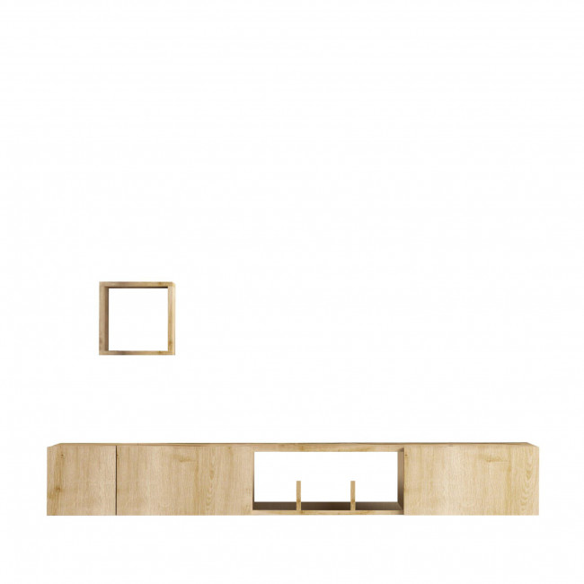 Heavy - Meuble TV suspendu 3 portes en bois L180cm