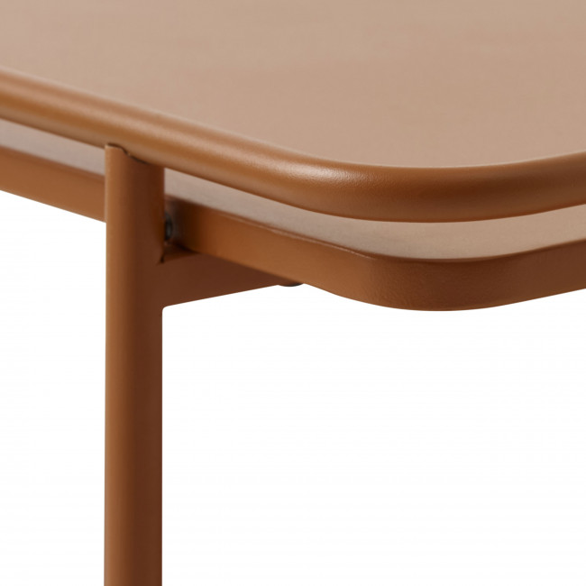 Saranda - Table basse carrée 2 plateaux en métal 75x75cm