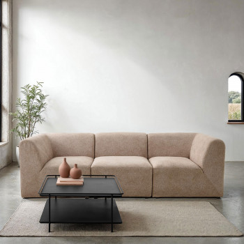 Saranda - Table basse carrée 2 plateaux en métal 75x75cm