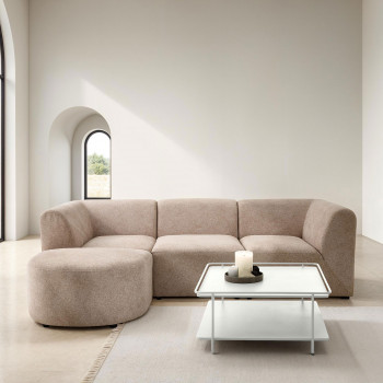 Saranda - Table basse carrée 2 plateaux en métal 75x75cm