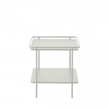 Saranda - Table d'appoint carrée 2 plateaux en métal 45x45cm