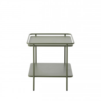 Saranda - Table d'appoint carrée 2 plateaux en métal 45x45cm