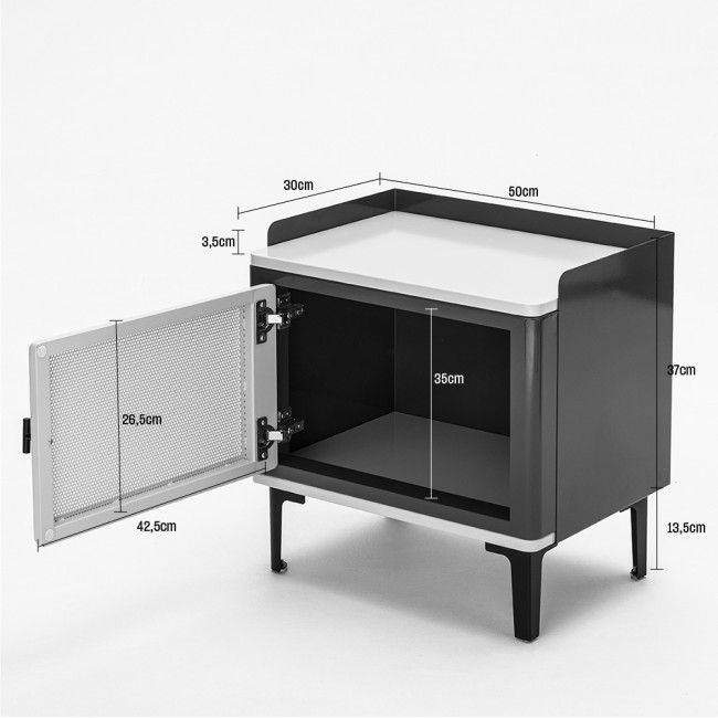 Vintagio - Table de chevet 1 porte en métal