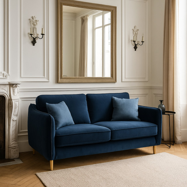 Vornay - Canapé convertible ouverture express 2 places en velours