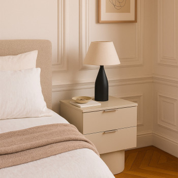 Totem - Table de chevet 2 tiroirs en bois