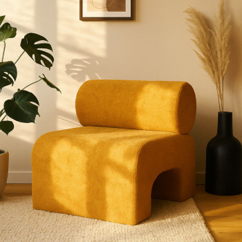Mour - Fauteuil en tissu bouclette