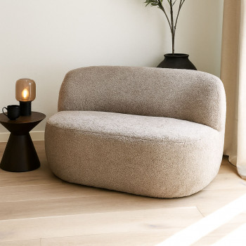 Mo - Banquette 2 places en tissu bouclette