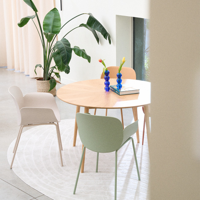 Fabio - Table à manger ronde en bois ø120cm