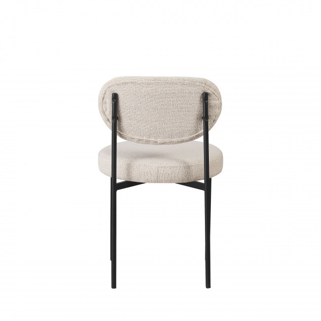 Kyoto - Lot de 2 chaises en tissu bouclette et métal