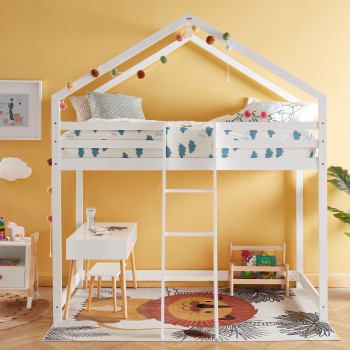 Kaba - Lit en mezzanine enfant en bois 90x190cm