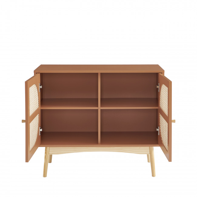 Canno - Buffet 2 portes en bois et cannage L90cm
