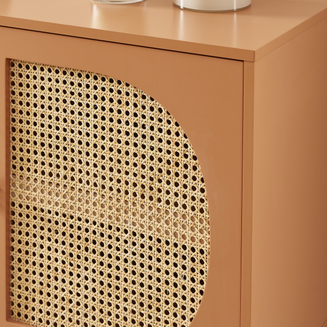 Canno - Buffet 2 portes en bois et cannage L90cm