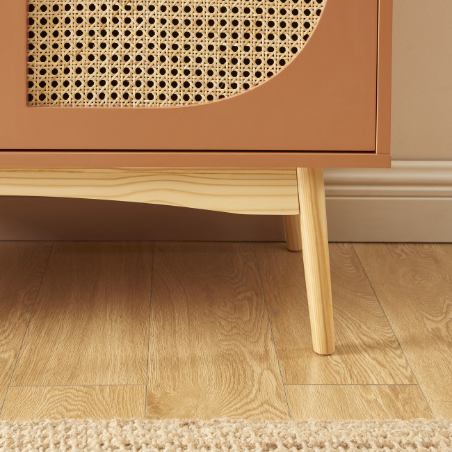 Canno - Buffet 2 portes en bois et cannage L90cm