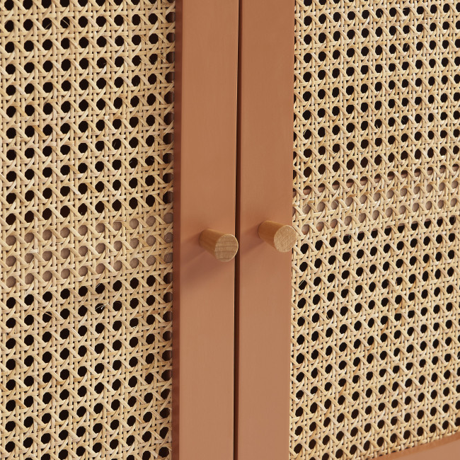 Canno - Buffet 2 portes en bois et cannage L90cm