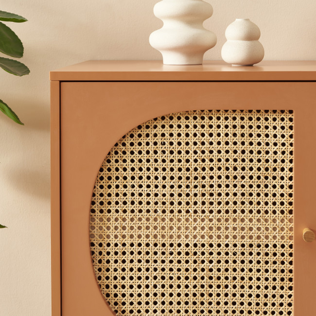 Canno - Buffet 2 portes en bois et cannage L90cm