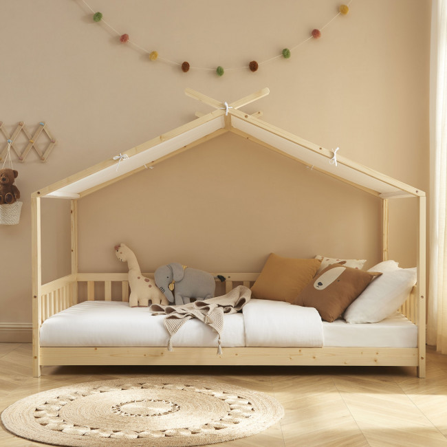 Zenid - Lit cabane enfant en bois 90x190cm