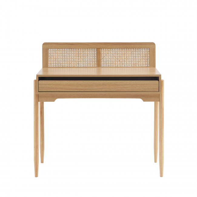 Lilou - Bureau enfant 1 tiroir en bois et cannage H95cm