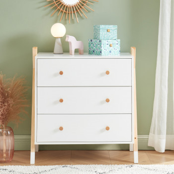 Nukka - Commode 3 tiroirs en bois 81cm