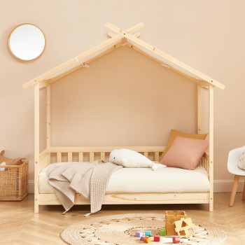 Zenid - Lit cabane enfant en bois 70x140cm