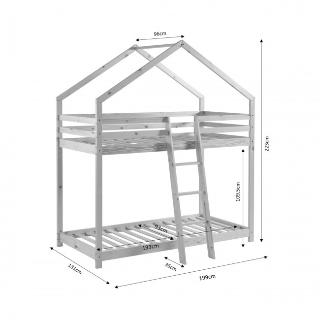 Kaba - Lit cabane enfant en bois 90x190cm
