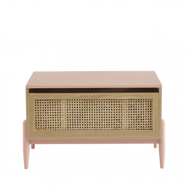 Lilou - Coffre de rangement enfant en bois et cannage L74cm