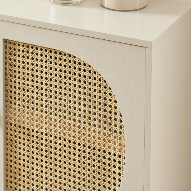 Canno - Buffet 2 portes en bois et cannage L90cm