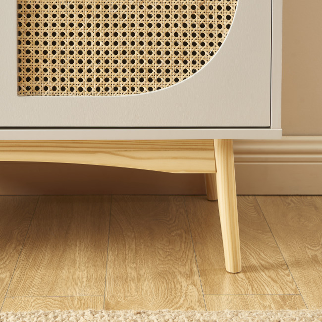 Canno - Buffet 2 portes en bois et cannage L90cm