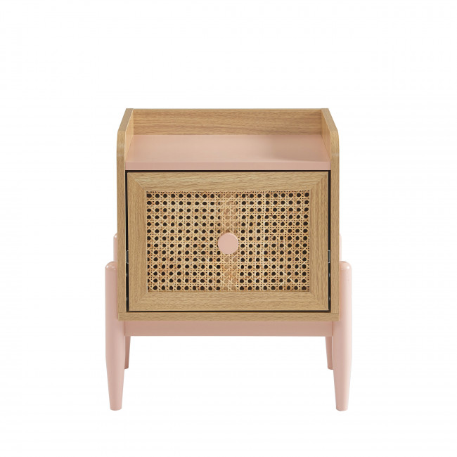 Lilou - Table de chevet enfant 1 tiroir en bois et cannage