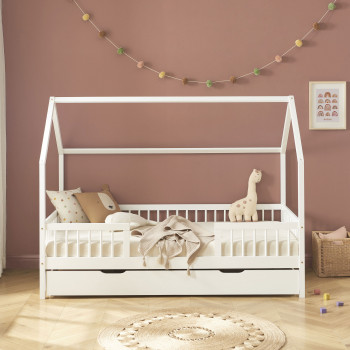 Kaba - Lit cabane enfant en bois 90x190cm