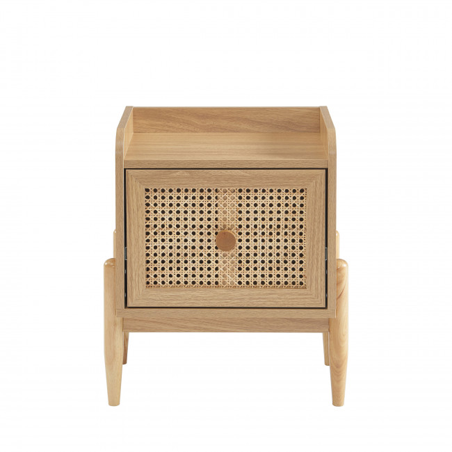 Lilou - Table de chevet enfant 1 tiroir en bois et cannage