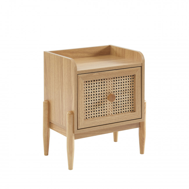 Lilou - Table de chevet enfant 1 tiroir en bois et cannage