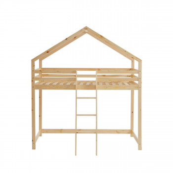 Kaba - Lit en mezzanine enfant en bois 90x190cm