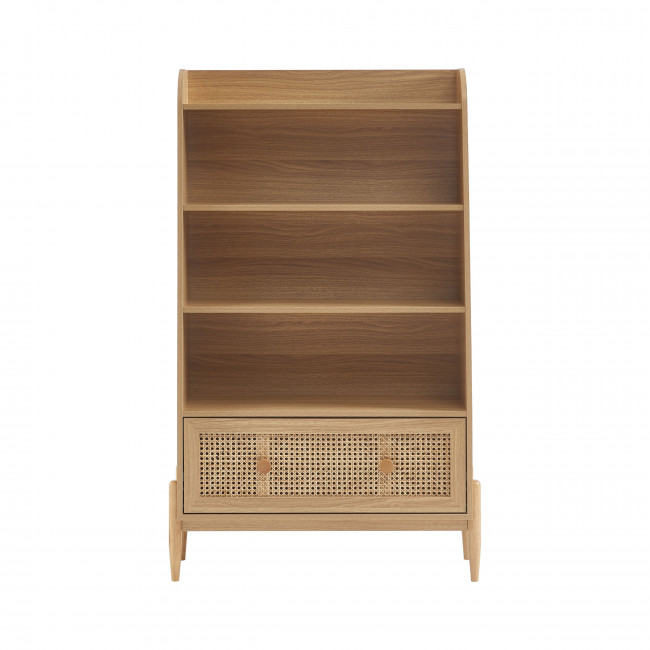 Lilou - Bibliothèque enfant en bois et cannage H140cm